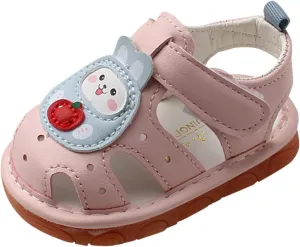 Baby PU Leather Shoes Infant Girls Boys Anti-Slip First Walkers Softy Rubber Sole Open-Toe Outdoor Sandals Shoes