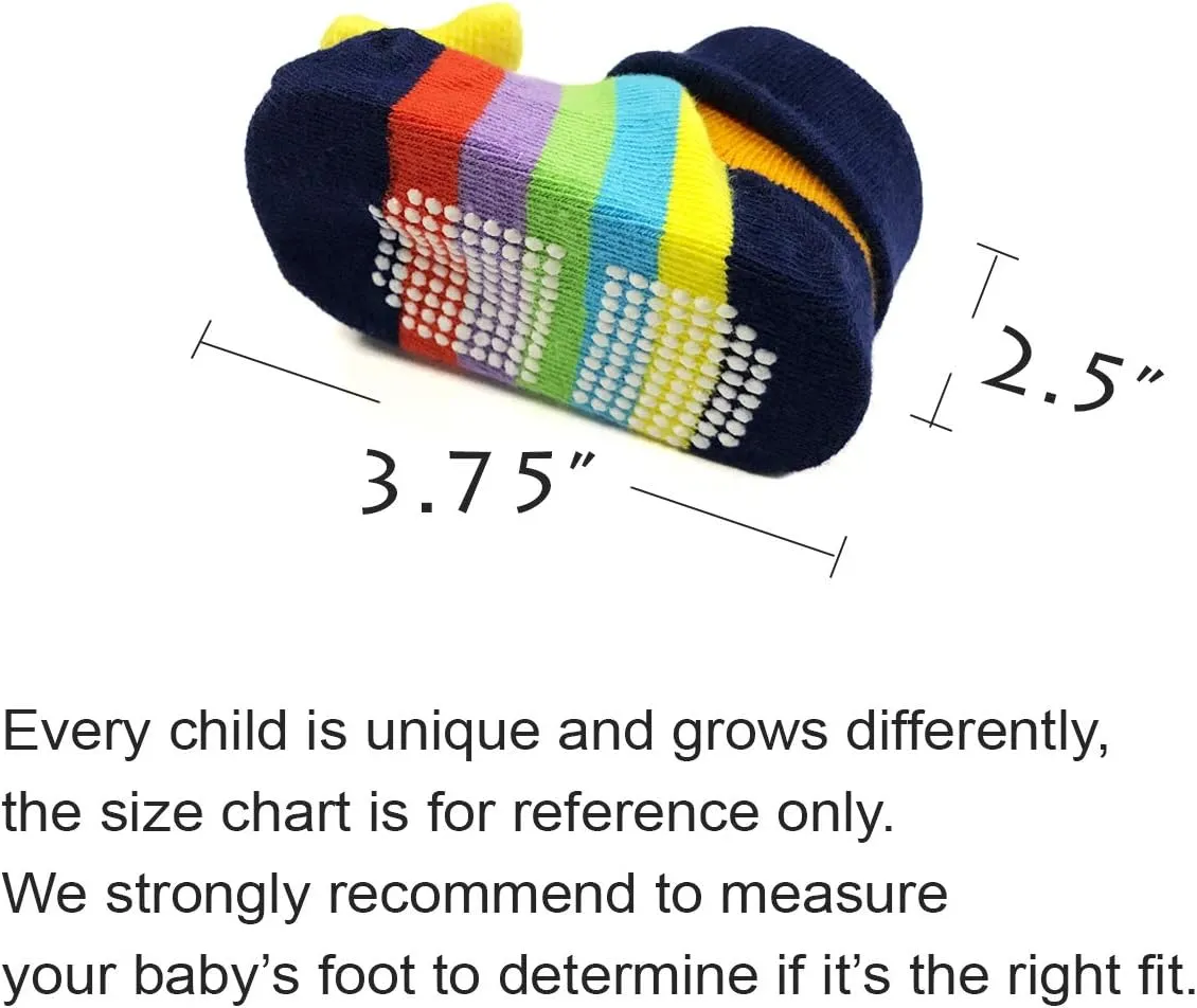 Bowbear Adorable Baby 6 Pair Non-Skid Bootie Socks