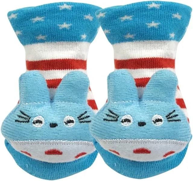 Bowbear Adorable Baby 6 Pair Non-Skid Bootie Socks