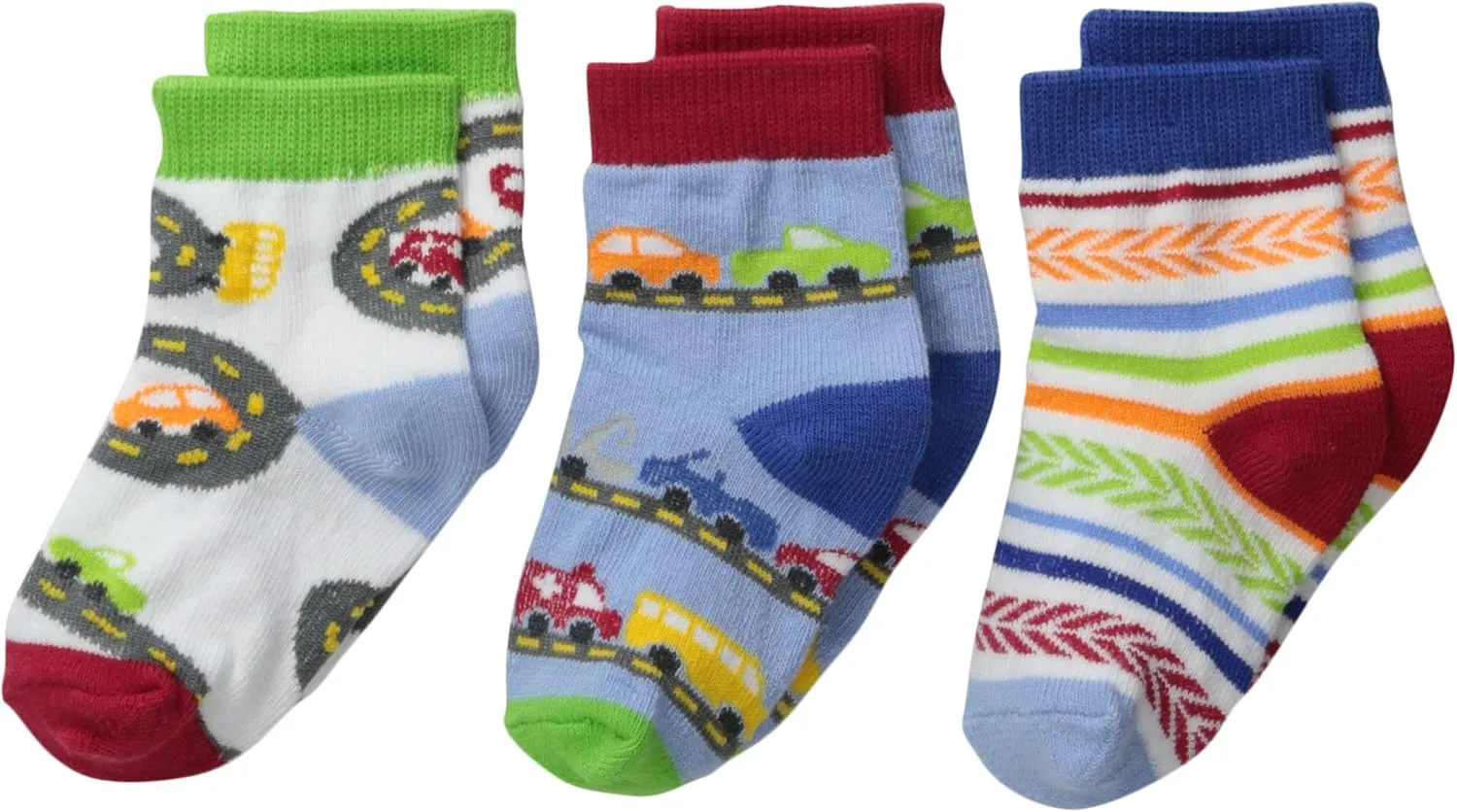 Jefferies Socks Baby-Boys Newborn Vehicle 3 Pair Pack Socks