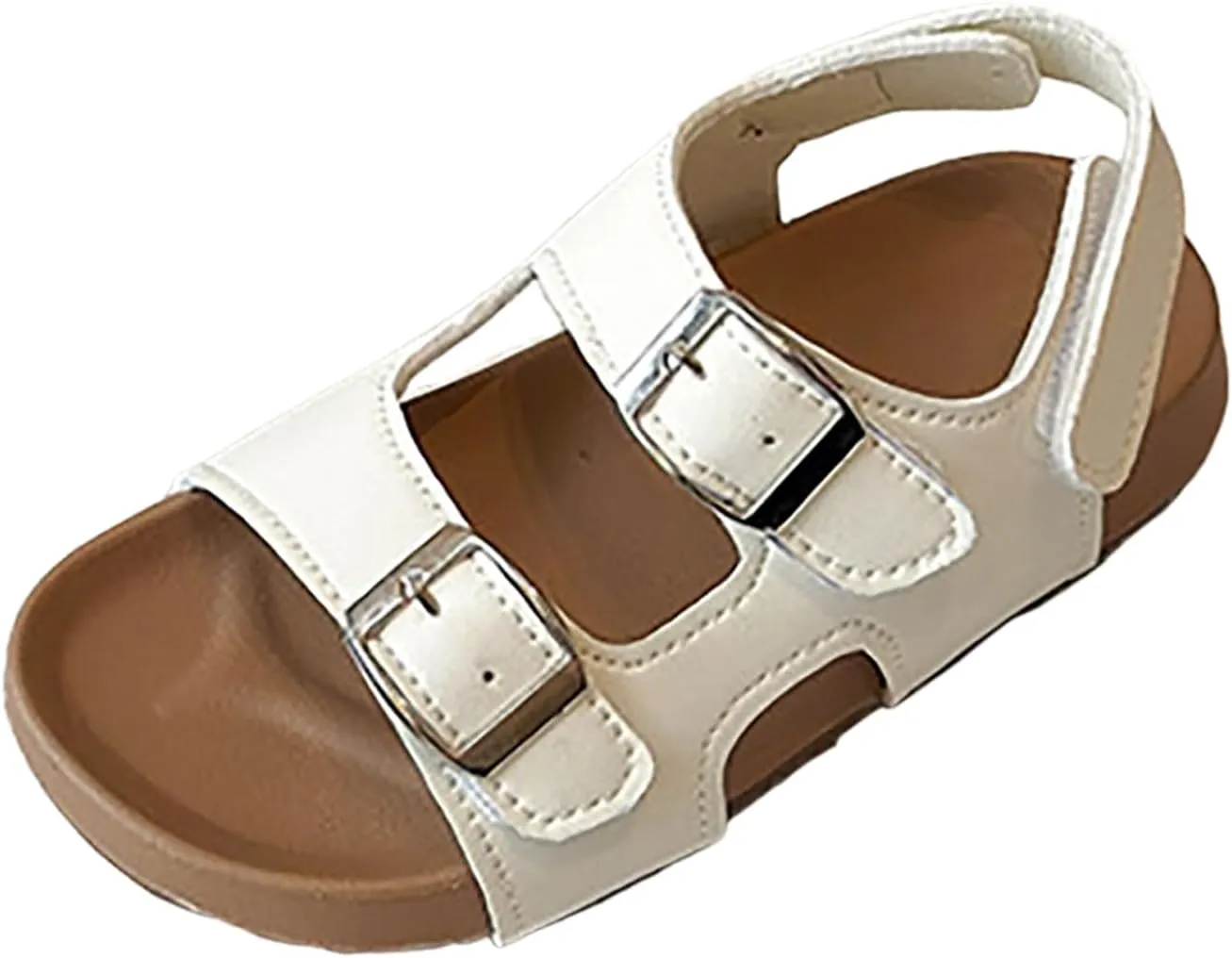 Kids Sandals Boys Girls Summer Non Slip Slides Sandals Soft Adjustable Straps Cork Sandal Open Toe Casual Toddler Beach Flats
