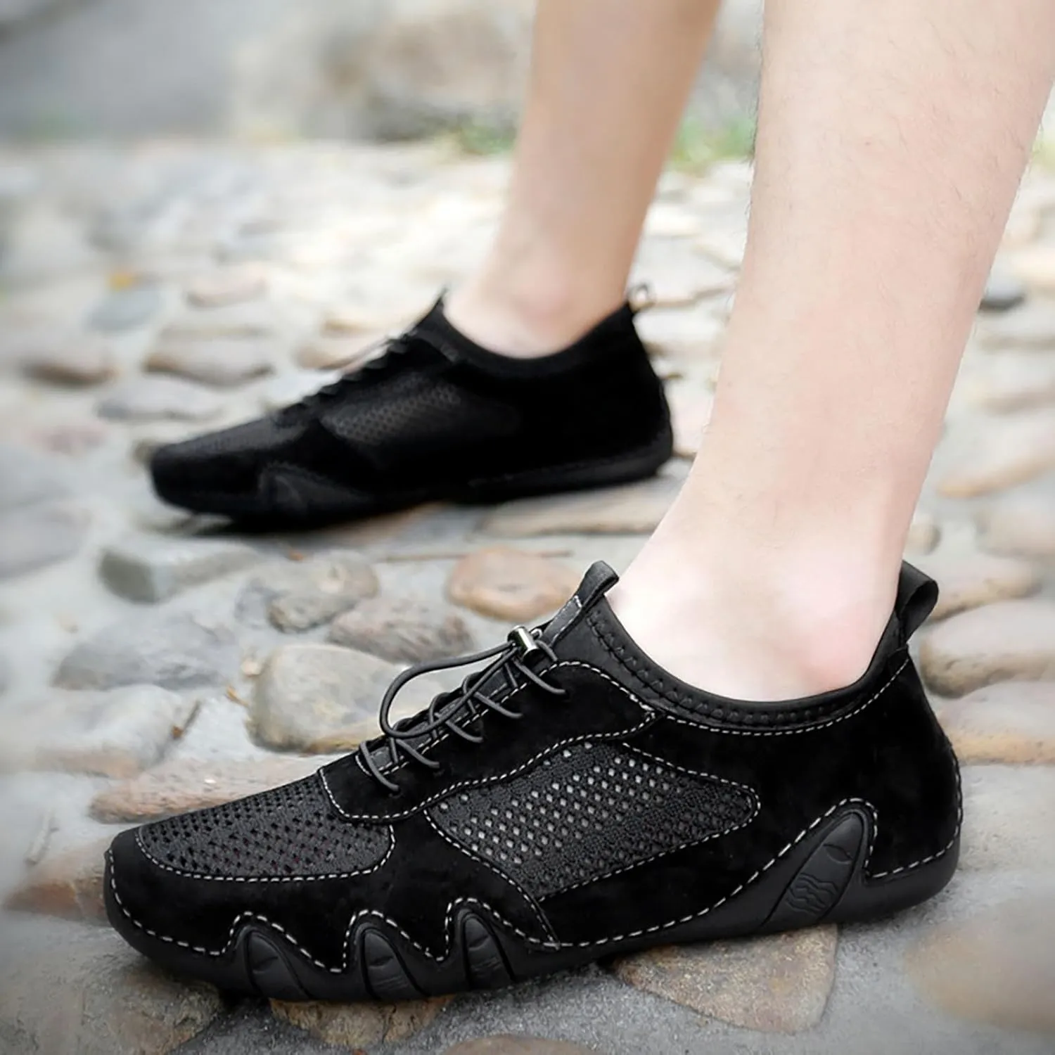Men's Casual Sneakers Lightweight Comfortable Walking Shoes Adjustable Laces Versatile for Daily Wear Travel