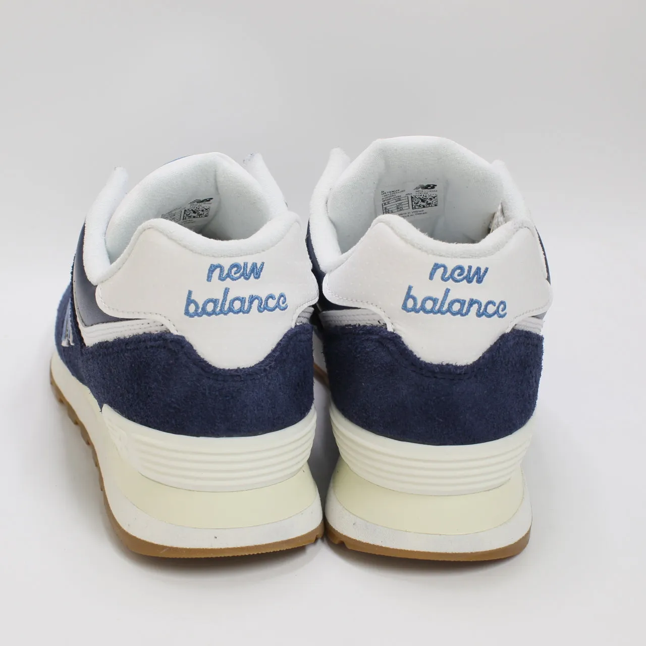 Mens New Balance 574 Dark Navy Blue White Trainers
