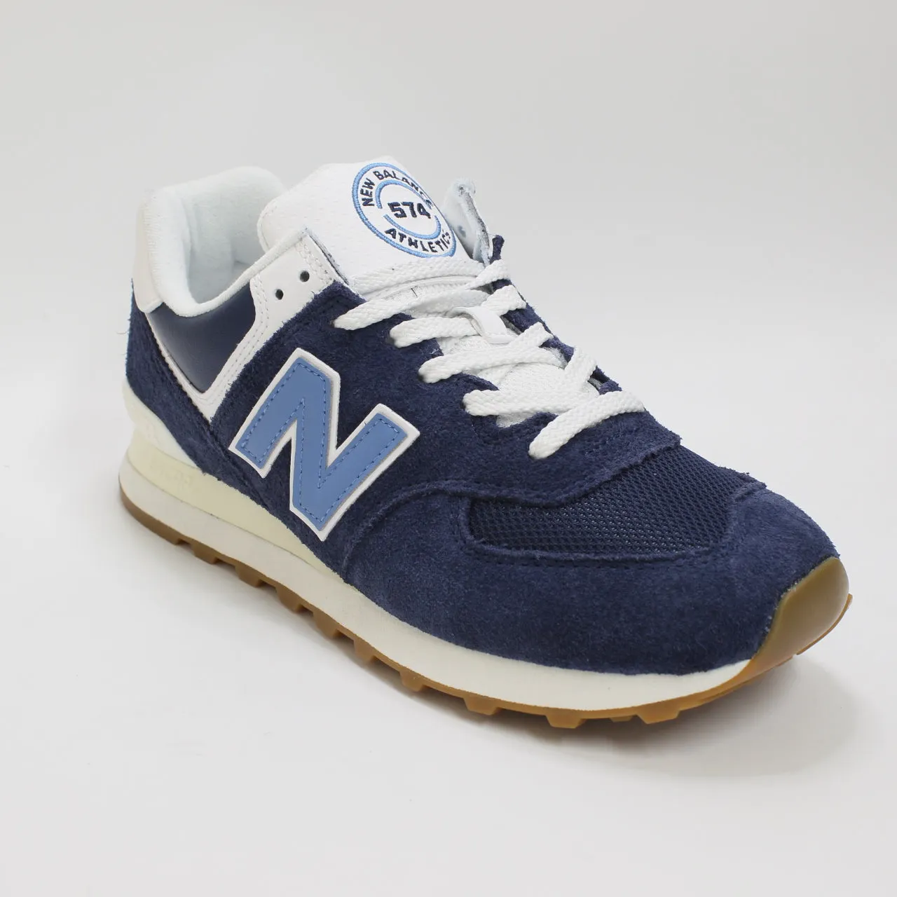 Mens New Balance 574 Dark Navy Blue White Trainers