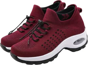 Orthopedic Sneakers for Women Men Comfortable Breathable Walking Shoes,Soft Damping Air Cushion Footwear Anti-Skid Waterproof Soles Sneakers,Elastic Strap Running Shoes Unisex with Arch Support