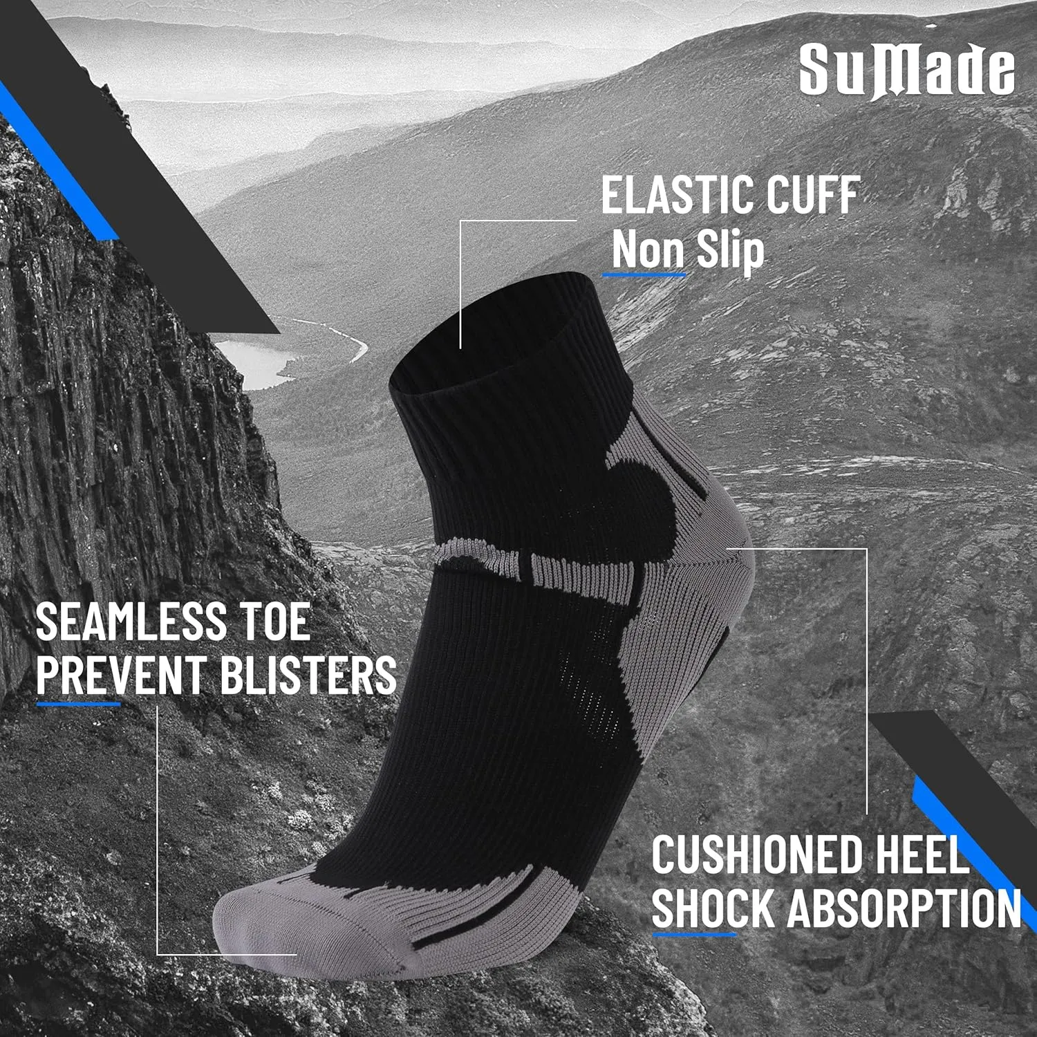 Ultra Thin Waterproof Crew Ankle Socks, Unisex Hiking Kayaking 1 Pair